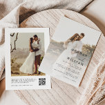 Convite Casamento de Foto do Código QR Elegante<br><div class="desc">Convite para Casamento de Foto do Código QR Elegante</div>