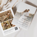 Convite Casamento de Foto do Código QR Elegante<br><div class="desc">Nossos convites misturam o charme do eterno dos convites de casamento tradicionais com a conveniência da tecnologia moderna. Apresentando um impressionante design de colagem de fotos que permite mostrar não um, não dois, mas três de seus momentos mais queridos, nossos convites adicionam um toque pessoal ao seu dia especial. Com...</div>