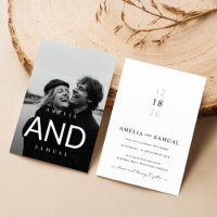 Casamento de Foto do Modern Black & White Boho