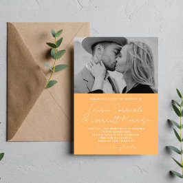 Convite Casamento de Foto do Sorbet Moderno 3 Simplicity