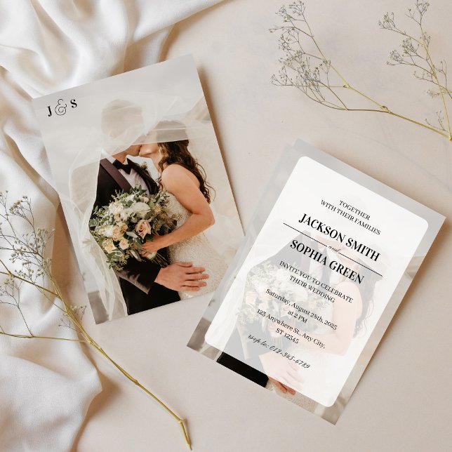 Convite Casamento de Foto Elegante (Criador carregado)