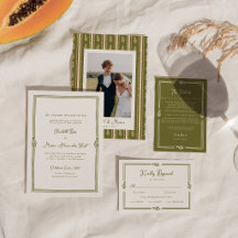 Casamento de Foto Elegante Tuscano Verde Oliva