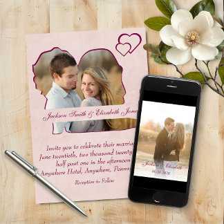 Convite Casamento de Foto em Forma de rosa