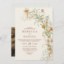 Casamento de Foto Floral de Beige Boho