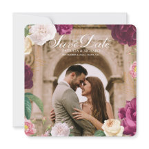 Casamento de Foto Floral Emerald Green Salve a dat