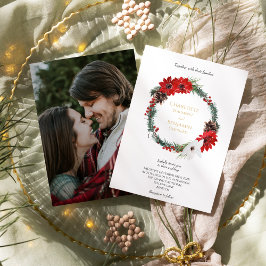 Convite Casamento de Foto Formal Simples de Natal Clássico