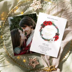 Convite Casamento de Foto Formal Simples de Natal Clássico