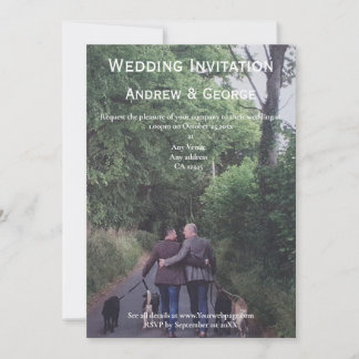 Convite Casamento de Foto Gay LGBTQ minimalista