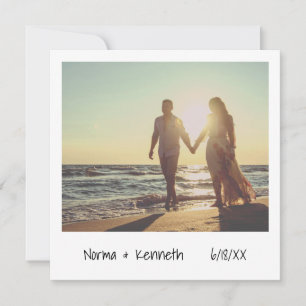 Convite Casamento de Foto Instantânea Modern Retro
