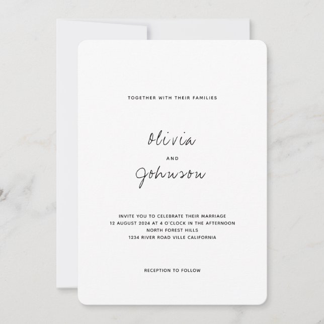 Convite Casamento de Foto Minimalista (Frente)