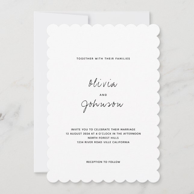 Convite Casamento de Foto Minimalista (Frente)