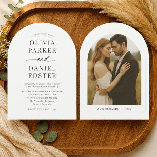 Convite Casamento de Foto Minimalista Elegante