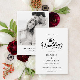 Convite Casamento de Foto Minimalista Elegante