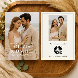 Convite Casamento de Foto Minimalista Elegante Moderno