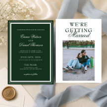 Casamento de Foto Minimalista Elegante Verde Esmer