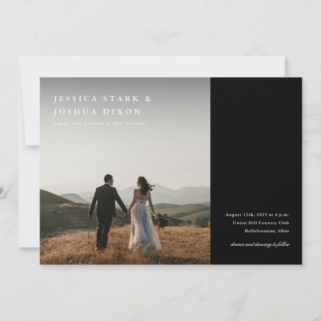 Convite Casamento de Foto Minimalista Moderna (Frente)