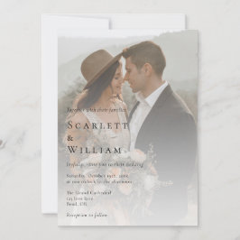Convite Casamento de Foto Minimalista Moderno Simples