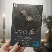 Casamento de Foto Mínimo de Teal Moody Escuro