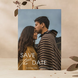 Convite Casamento de Foto Moderna & Data de Salvamento Min