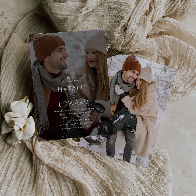 Convite Casamento de Foto Moderno (Criador carregado)