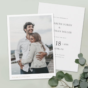 Convite Casamento de Foto Moderno com Na moda Simples Salv