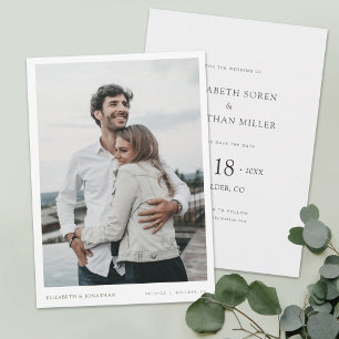 Convite Casamento de Foto Moderno com Na moda Simples Salv