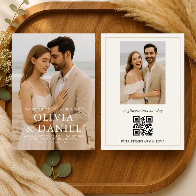 Convite Casamento de Foto Moderno Elegante (Criador carregado)