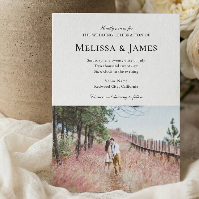 Convite Casamento de Foto Moderno Simples (Criador carregado)