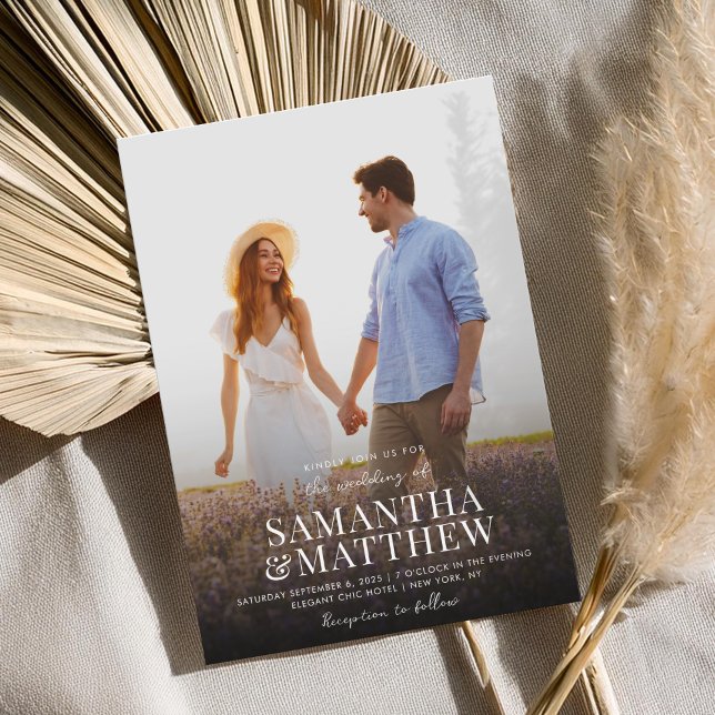 Convite Casamento de Foto Moderno Simples (Criador carregado)