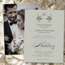 Casamento de Foto Monograma de Galho de Oliveira V