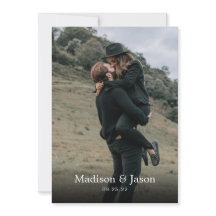 Casamento de Foto Negra Simples Elegante