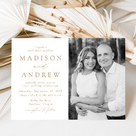 Convite Casamento de Foto Ouro Moderno Elegante