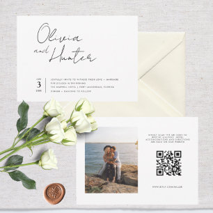 Convite Casamento de Foto por Código QR Moderno