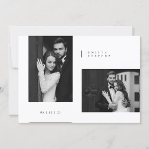 Convite Casamento de Foto Preto e Branco Atemporal