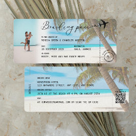 Convite Casamento de Foto QR do Cartaz de Passagem de Prai