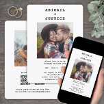 Convite Casamento de Foto QR RSVP All-In-One Chic Typewrit<br><div class="desc">Convide a família e os amigos para uma simples celebração de na moda casamento com convites completos de código QR mínimo chic. Com apenas um cartão, você pode convidar convidados de casamento para a sua próxima comemoração de dia especial, fornecer todos os detalhes importantes (como instruções, registro, acomodações de hotel)...</div>