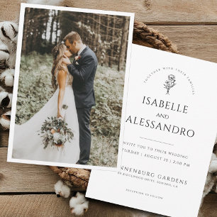 Convite Casamento de Foto Romântica Boho   Moderno Minimal