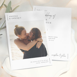 Convite Casamento de Foto Romântica Simples Moderna e Mini