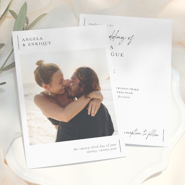 Convite Casamento de Foto Romântica Simples Moderna e Mini (Criador carregado)