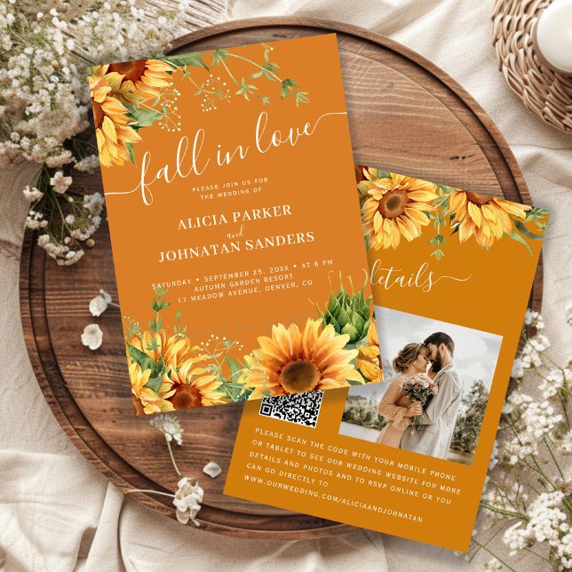 Convite Casamento de foto Rustic boho Apaixonar-se (Criador carregado)
