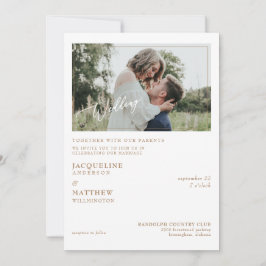 Convite Casamento de Foto Simples Moderna Juntamente com o