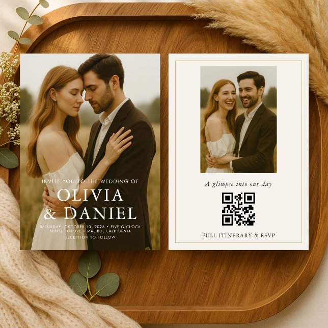 Convite Casamento de Foto Simples Moderno (Criador carregado)