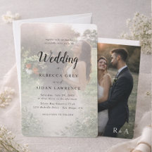 Casamento de Foto Sobreposta Simples Preto e Branc