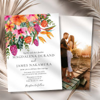 Casamento de Foto Tropical Tropical Laranja Colori