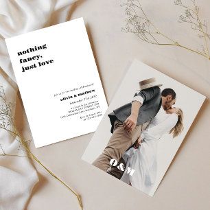 Convite Casamento de Fotografia Casual Bold Monograma