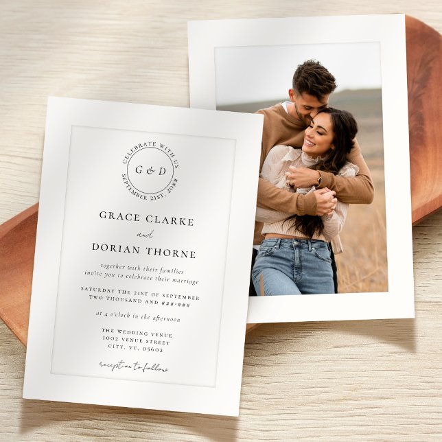 Convite Casamento de Fotografia com a Plataforma de Marfim (Criador carregado)