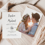 Convite Casamento de Fotografia com Tipografia Moderna Min<br><div class="desc">Convite De Casamento De Fotos De Tipografia Moderna Minimalista</div>