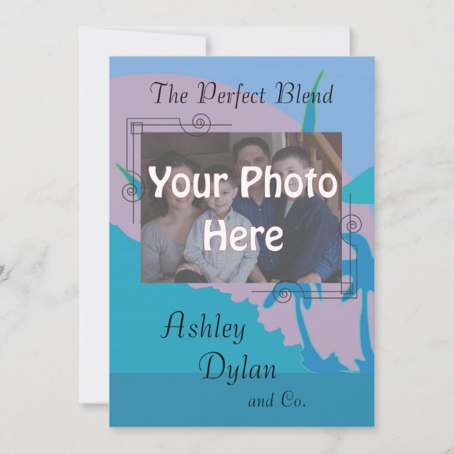 Convite Casamento de Fotografia da Família Misturada do Oc (Frente)