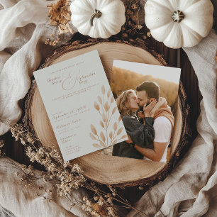 Convite Casamento de Fotografia de Ivory & Terracotta