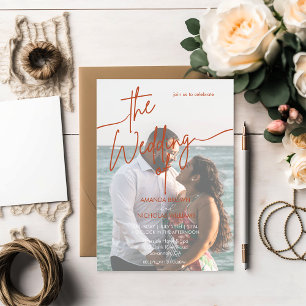 Convite Casamento de Fotografia de Terracotta Minimalista 